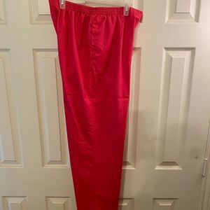 Hot pink dress slacks, new with tags. Side pockets and elastic back.